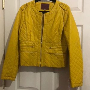 Faux leather mustard jacket